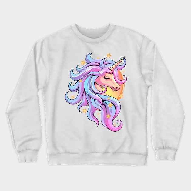 Pastel Goth Unicorn Crewneck Sweatshirt by DionArts